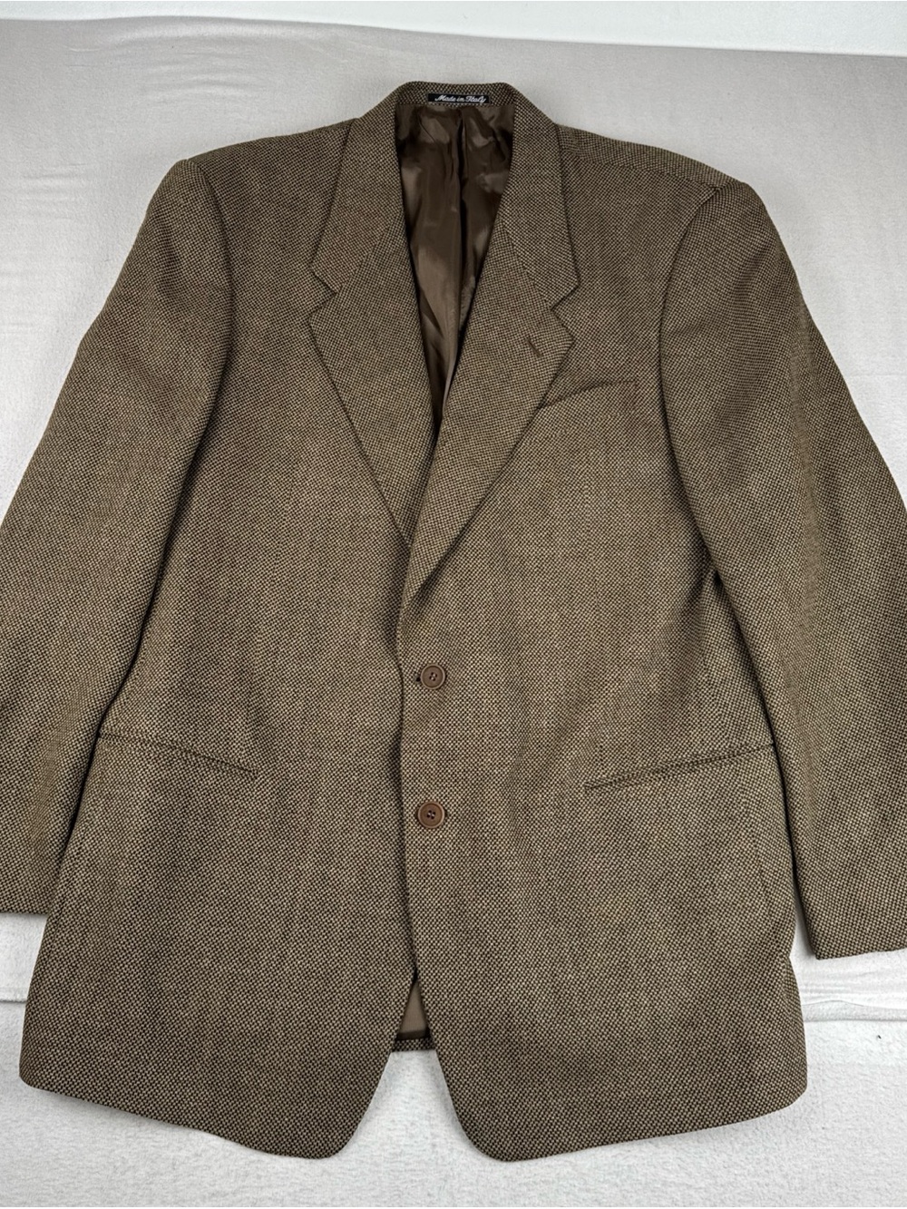 Giorgio Armani Mani Black Gold Houndstooth Sport Coat 44L wool silk blend